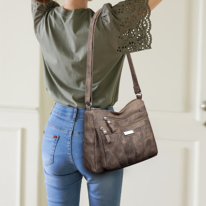 Kylee | Multi-Layer Leather Crossbody Travel Bag