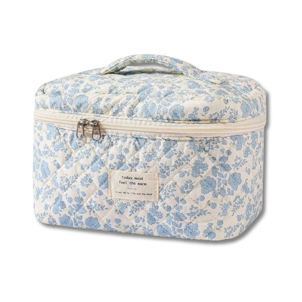 Meilani | Elegant Floral Quilted Cosmetics Essentials Bag