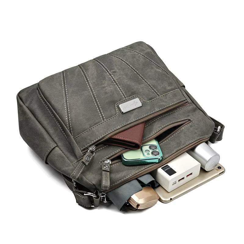 Kylee | Multi-Layer Leather Crossbody Travel Bag