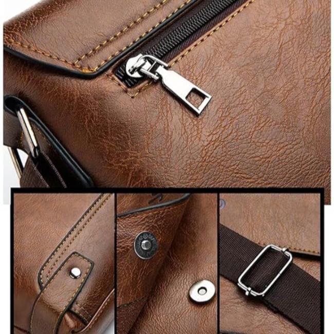 Marcus | Men's Large Commuter Travel Leather Crossbody Bag