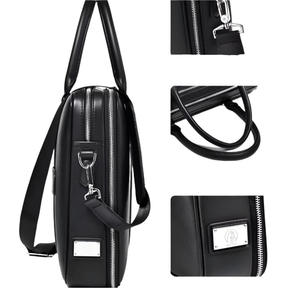 Omar | Leather Business Laptop Briefcase Crossbody Handbag