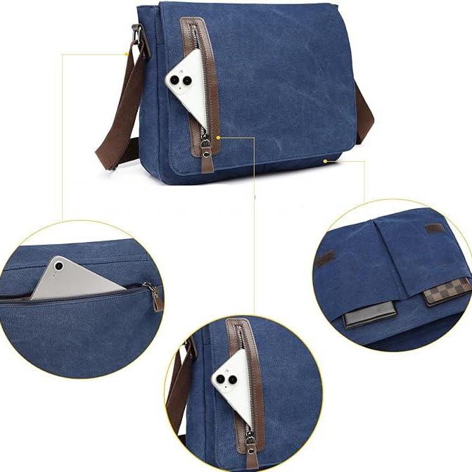 Israel | Men's Vintage Canvas Crossbody Messenger Bag