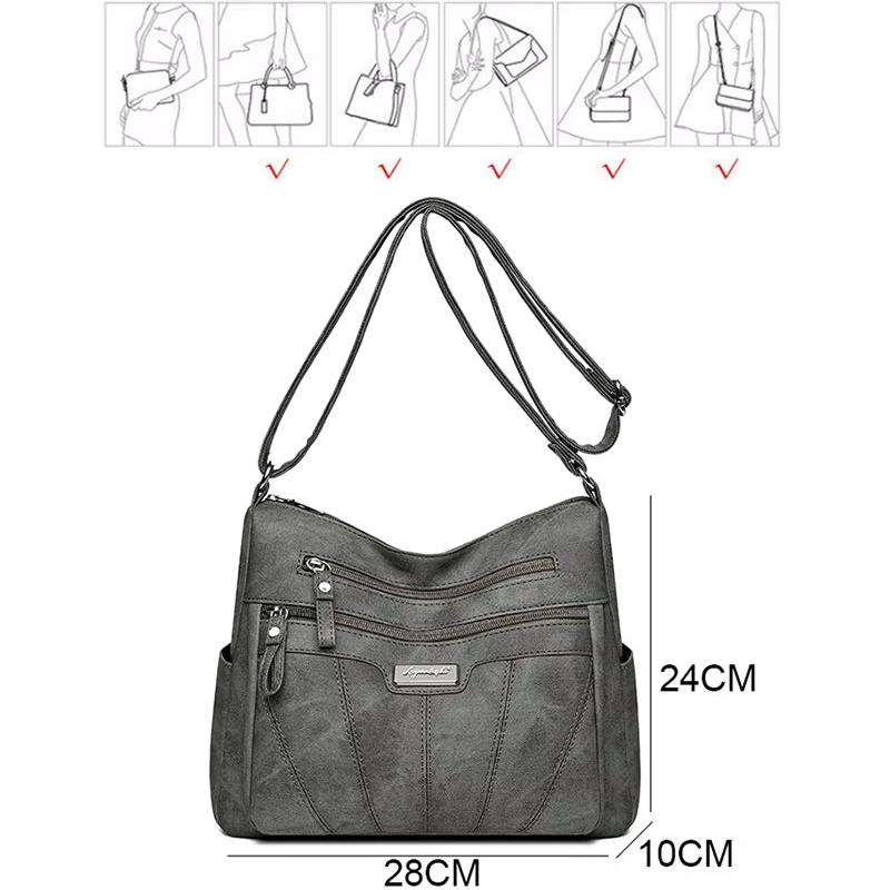 Kylee | Multi-Layer Leather Crossbody Travel Bag