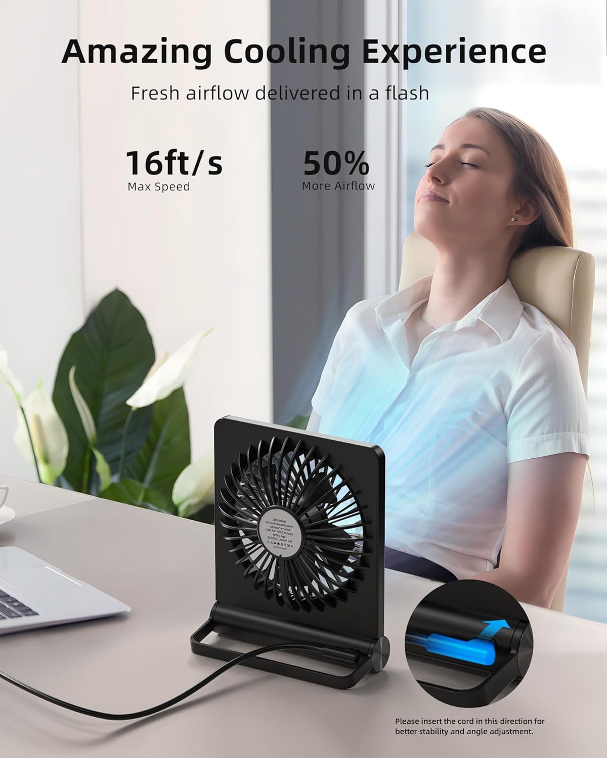 Dylan | Ultra-Quiet Desk Fan – Cool Comfort Without the Noise