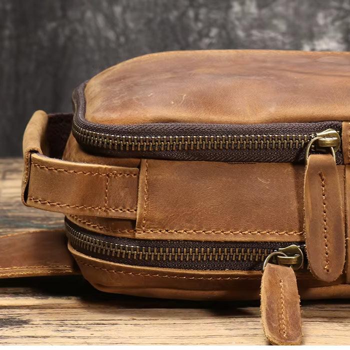 Grant | Men's Vintage Leather Large Crossbody Sling Travel Bag