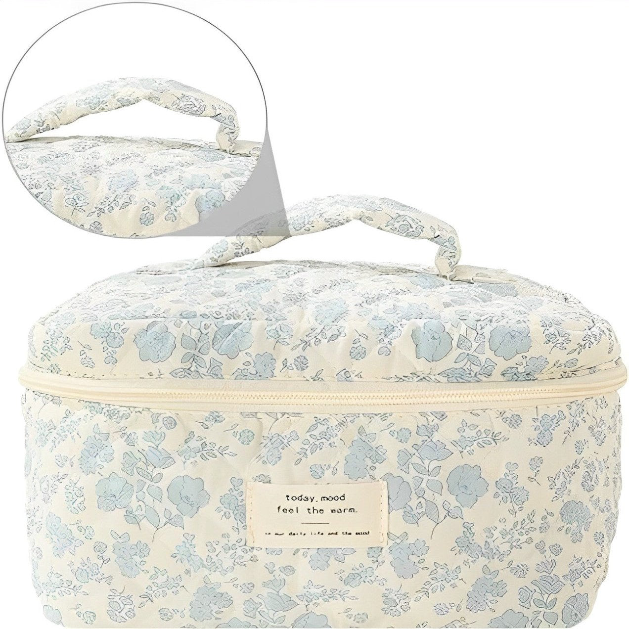 Meilani | Elegant Floral Quilted Cosmetics Essentials Bag