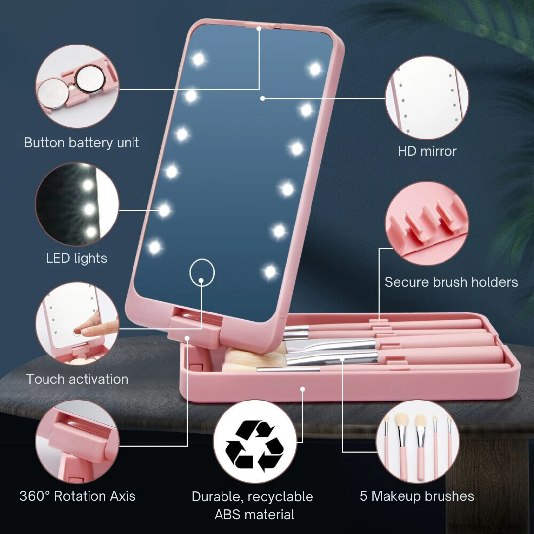Rosalie | Stylish & Practical Travel Makeup Brush Set