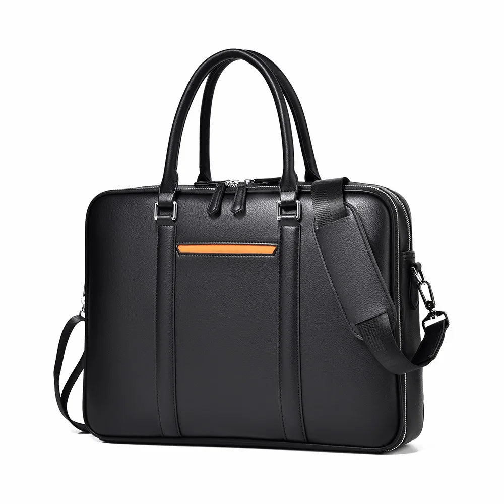 Omar | Leather Business Laptop Briefcase Crossbody Handbag