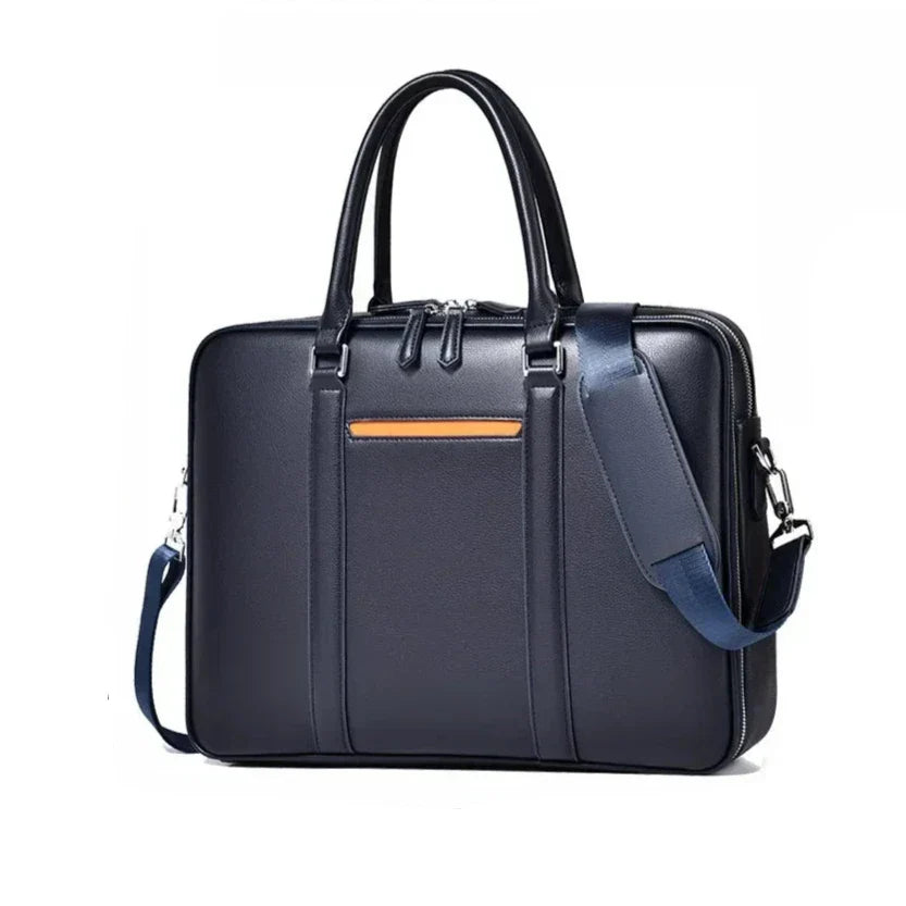 Omar | Leather Business Laptop Briefcase Crossbody Handbag