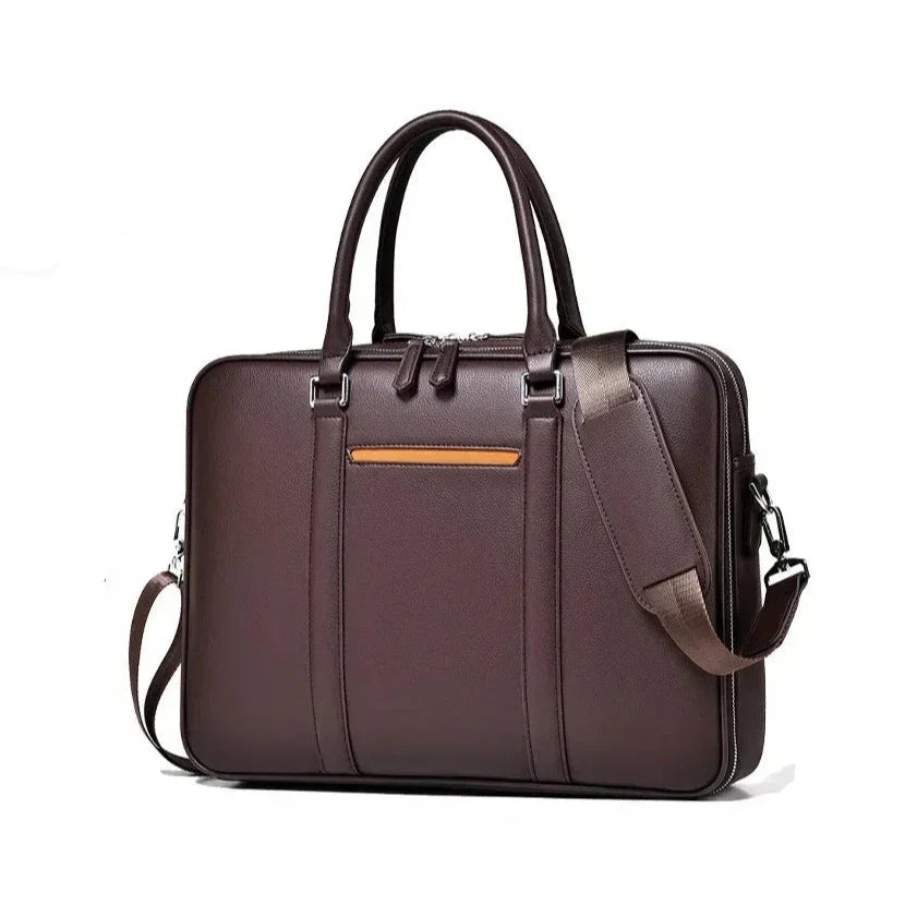 Omar | Leather Business Laptop Briefcase Crossbody Handbag