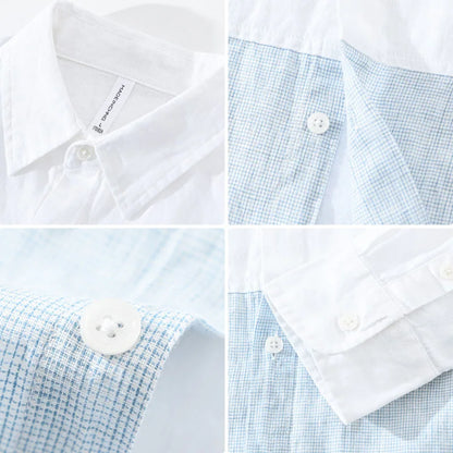 Patchwork Linen Shirt – Stylish & Breathable