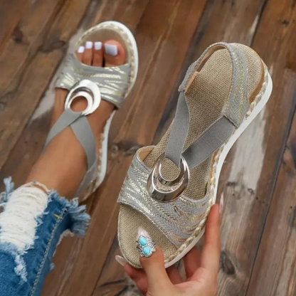 Sarah | Boho Chic Circle Accent Sandals