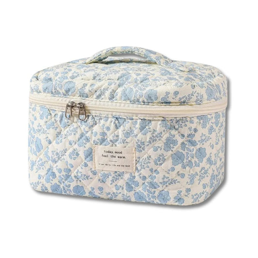 Meilani | Elegant Floral Quilted Cosmetics Essentials Bag