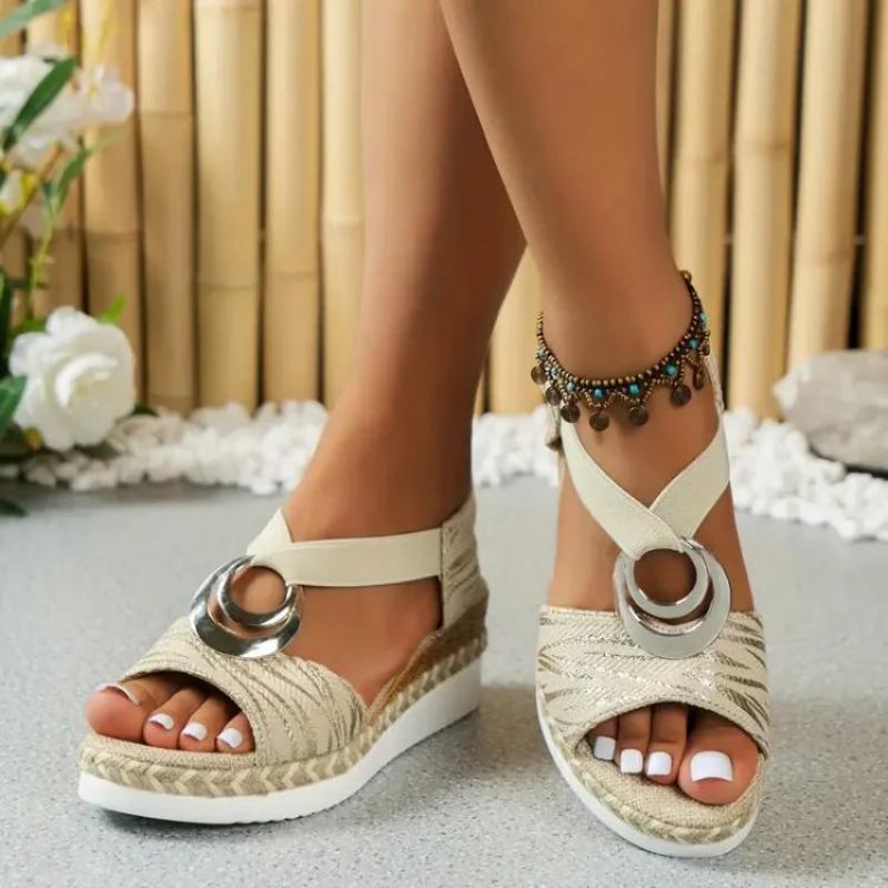Sarah | Boho Chic Circle Accent Sandals