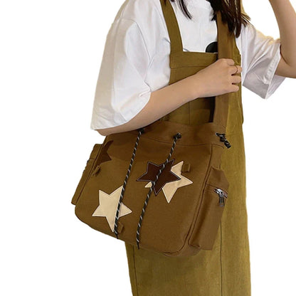 Lottie | Y2K Star Canvas Crossbody Messenger Bag