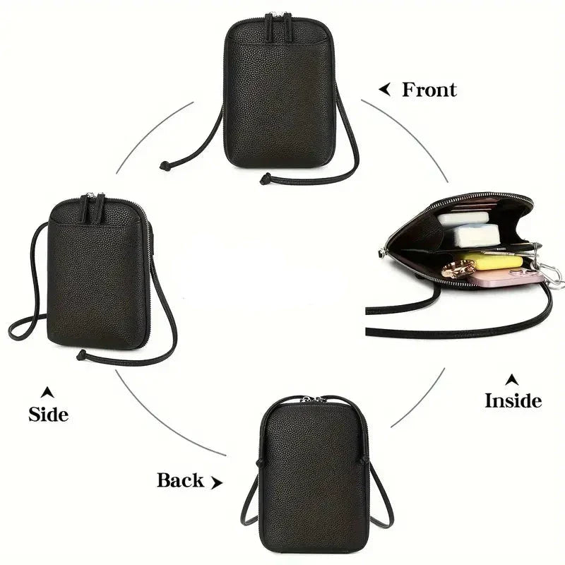 Artemis | Small Compact Chic Leather Crossbody Phone Bag