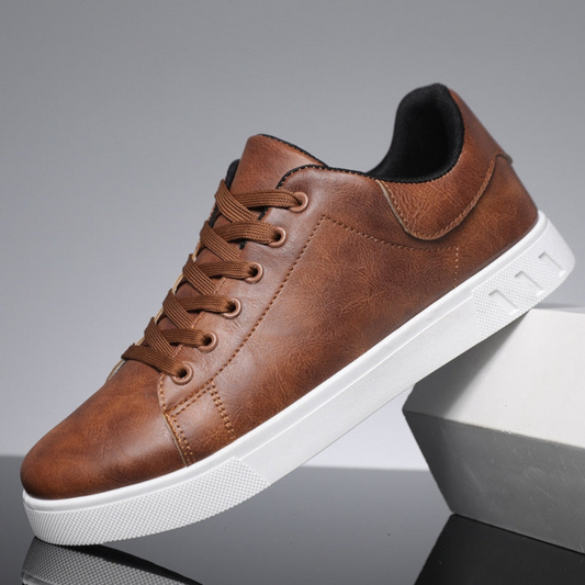 Modern Gent: Refined Autumn Leather Sneakers