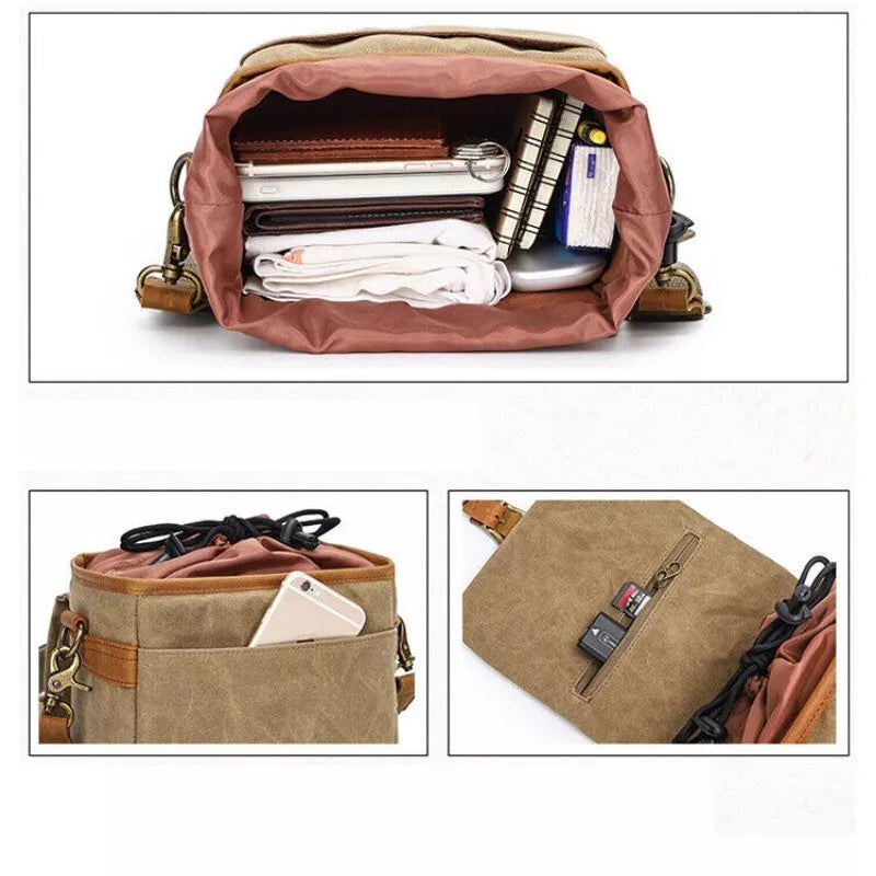 Lennox | Vintage Canvas Crossbody Camera Bag