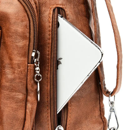Vanessa | Women's Vintage Leather Crossbody Hobo Handbag