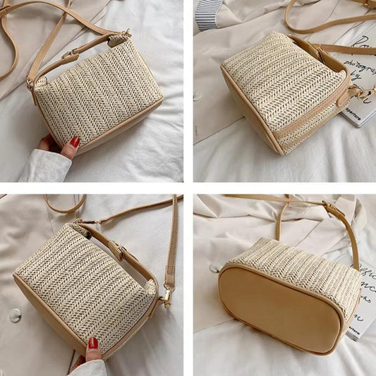 Elyse | Women's Small Woven Straw Crossbody Handbag