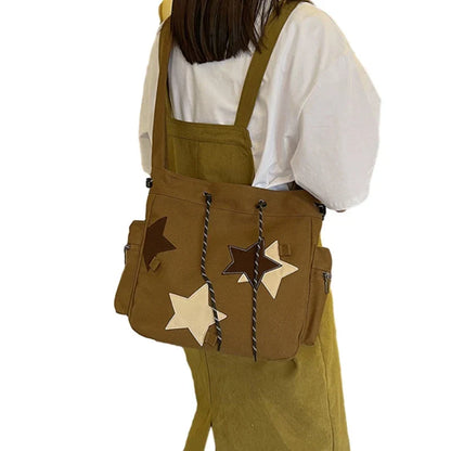 Lottie | Y2K Star Canvas Crossbody Messenger Bag