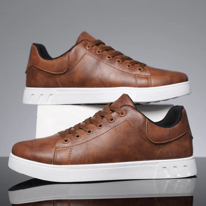 Modern Gent: Refined Autumn Leather Sneakers