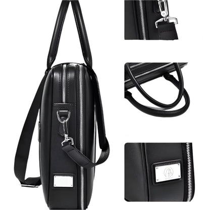 Omar | Leather Business Laptop Briefcase Crossbody Handbag
