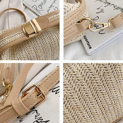 Elyse | Women's Small Woven Straw Crossbody Handbag