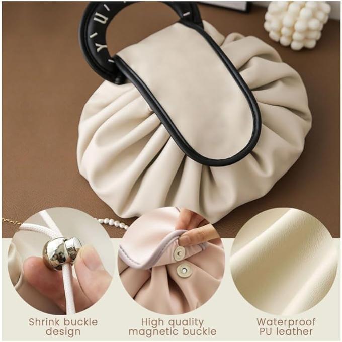 Alena | Large Foldable Drawstring Cosmetic Makeup Travel Bag