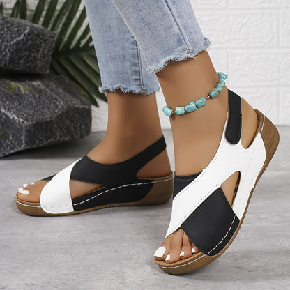 Lyra | Chic Two-Tone Sandals - Comfort & Style