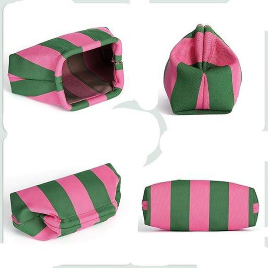 Lanie | Stylish & Versatile Striped Cosmetic Clutch