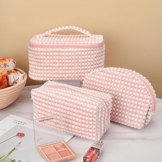 Emily | Stylish & Versatile Soft Corduroy Cosmetic Pouch Set