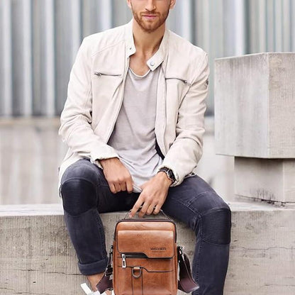 Abraham | Men's Leather Small Crossbody Messenger Bag