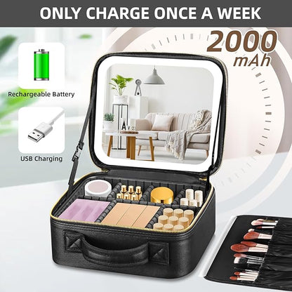 Pearl | Stylish & Portable LED Light Mirror Cosmetic Case