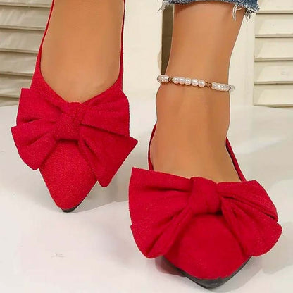 Aria | Pointed Flats – Bow Accent for a Chic Finish