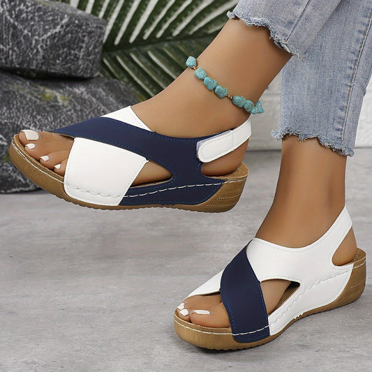 Lyra | Chic Two-Tone Sandals - Comfort & Style