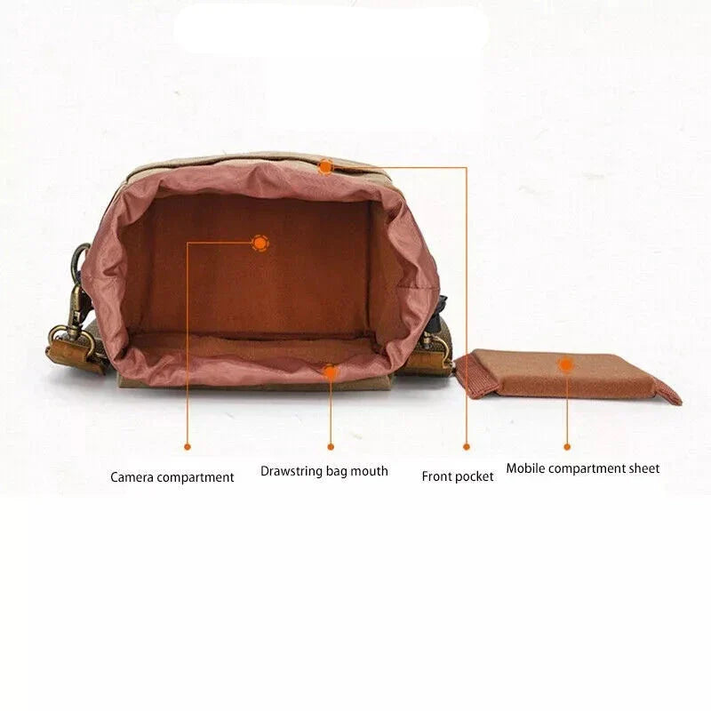 Lennox | Vintage Canvas Crossbody Camera Bag