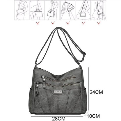 Kylee | Multi-Layer Leather Crossbody Travel Bag