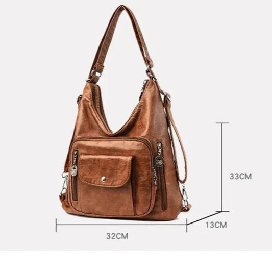 Vanessa | Women's Vintage Leather Crossbody Hobo Handbag