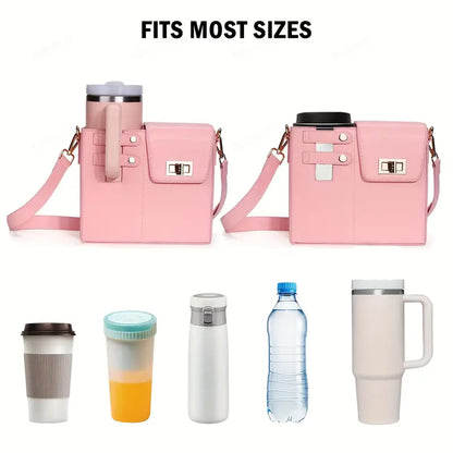 Louisa | Stylish & Multi-Functional Crossbody Messenger Water Cup Holder Bag