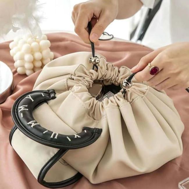 Alena | Large Foldable Drawstring Cosmetic Makeup Travel Bag