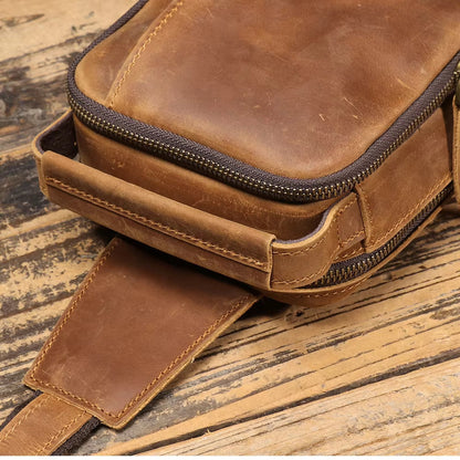 Grant | Men's Vintage Leather Large Crossbody Sling Travel Bag