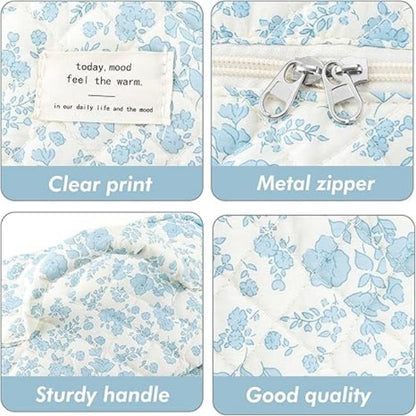 Meilani | Elegant Floral Quilted Cosmetics Essentials Bag