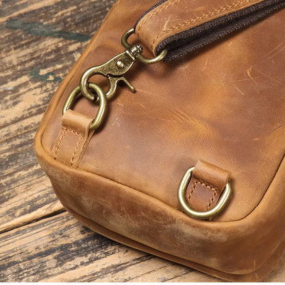 Grant | Men's Vintage Leather Large Crossbody Sling Travel Bag