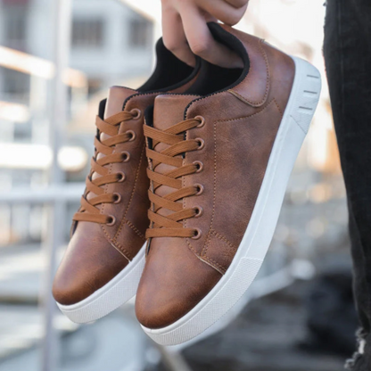 Modern Gent: Refined Autumn Leather Sneakers