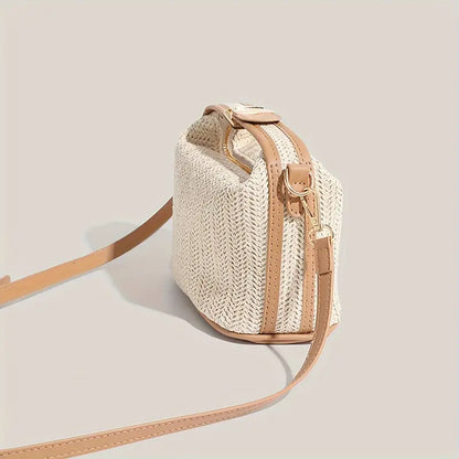Elyse | Women's Small Woven Straw Crossbody Handbag