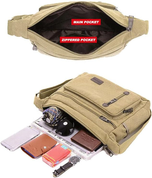 Maddie | Timeless Canvas Crossbody Messenger Bag