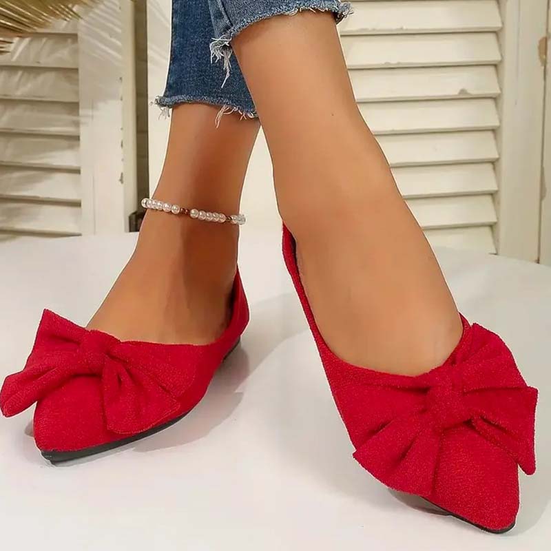 Aria | Pointed Flats – Bow Accent for a Chic Finish