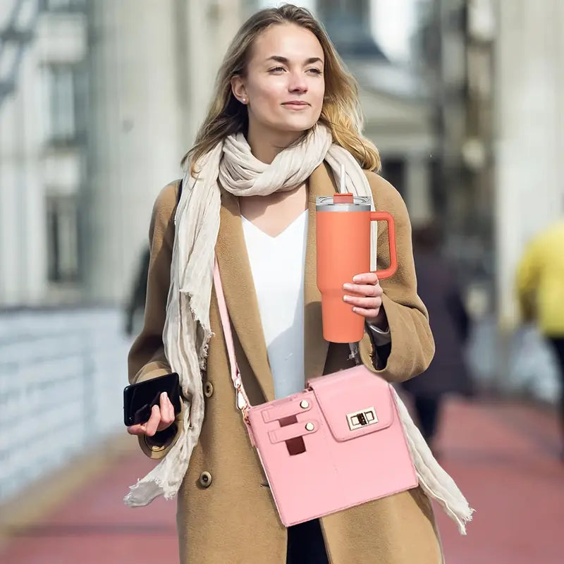 Louisa | Stylish & Multi-Functional Crossbody Messenger Water Cup Holder Bag