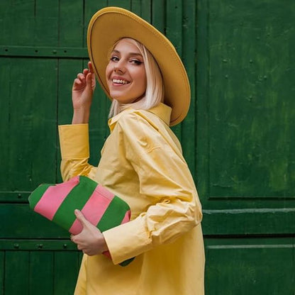 Lanie | Stylish & Versatile Striped Cosmetic Clutch